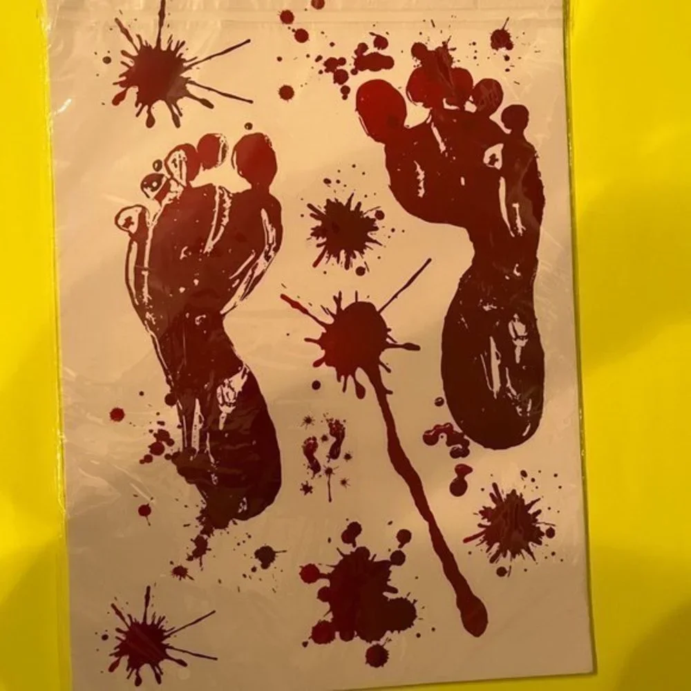 Bloody Footprint Window Stickers New In Package‎ Halloween Decor 14 Sheets